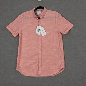 NEW Denim & Flower Shirt Short Sleeve Button Down Sz Medium Pink